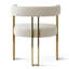 Ensemble de 4 fauteuils de salle à manger rembourrés en or 18,3 po Chenille-1028640560