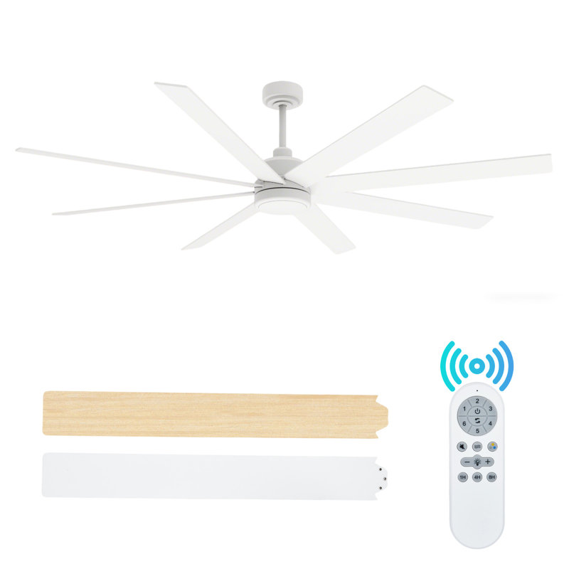 132cm Ceiling Fan with LED Lights, White