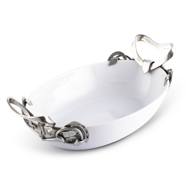 Equestrian Ceramic Oval Decorative Tray