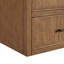 Ensemble de meuble-lavabo mural double 60 po en noyer grillé Isola, comptoir Giotto Quartz, lavabos carrés encastrés (1 trou), garniture noir mat-134514854-134514855