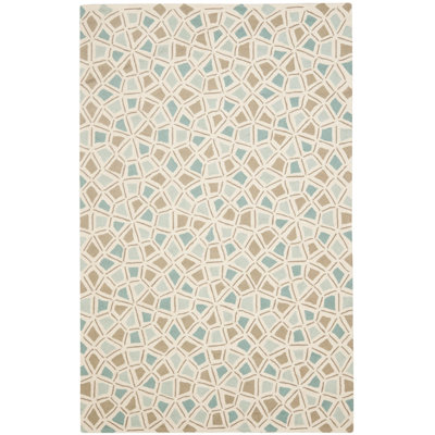 Spring Wheel Martha Stewart Hand Hooked Cotton Pile Geometric Rug