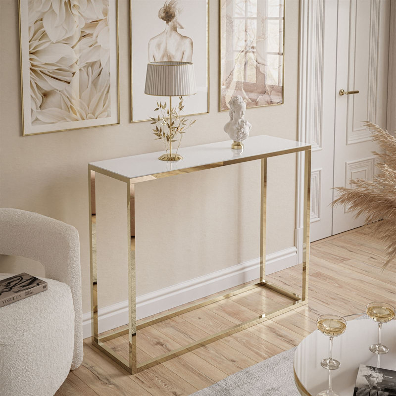 Claborn Console Table, 78cm H x 100cm W x 30cm D, White