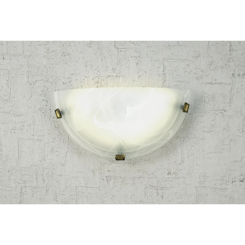 Everalda Glass Half Moon, Antique Brass
