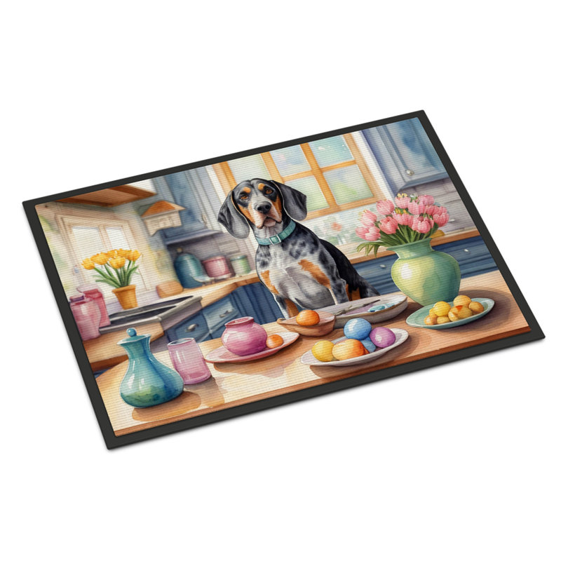 Paillasson déco de Pâques Bluetick Coonhound, L 24 po x L 36 po
