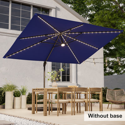 Parasol rectangulaire suspendu en porte-à-faux à manivelle avec support à manivelle inclus 138 po x 108 po Sonceria