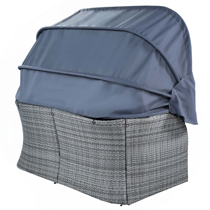 Méridienne d'extérieur avec lit escamotable, Gris