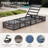 Laguna Outdoor Patio Chaise Lounge Chair, Luxury Recliner With 6-Position Backrest & 5-Inch Cushions Set Of 2 With Side Table-1640139797