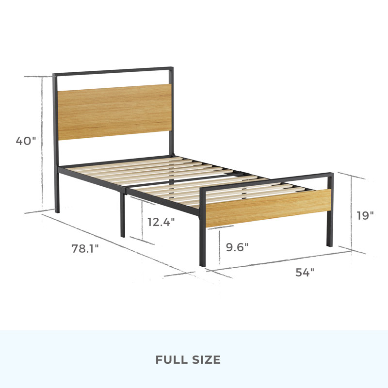 Steelside™ Metal and Wood Platform Bed & Reviews | Wayfair