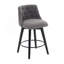 Ensemble de 2 tabourets de bar pivotants de 25 po de hauteur moderne avec revêtement en lin et dossier capitonné, tabourets de bar à cadre en bois massif pour îlot de cuisine, bar à déjeuner ou pub à domicile, assemblage facile-132046157