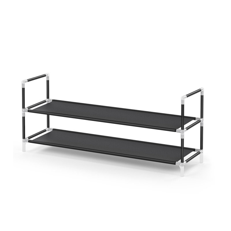 Shoe Rack, 16.6" H x 38.8" W x 11" D, Black