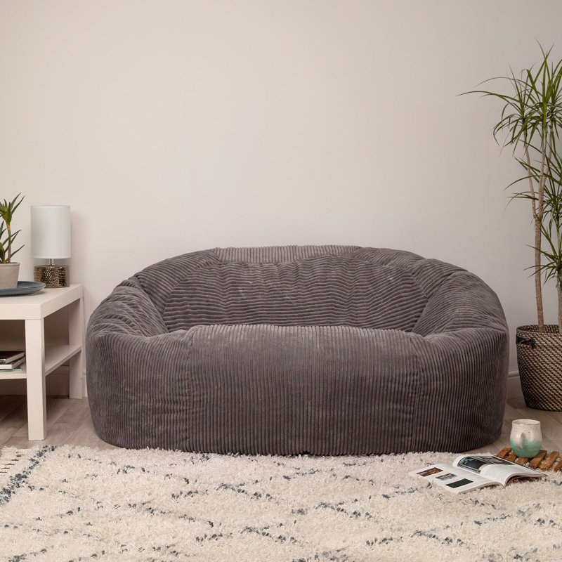 Soul Cord Giant Two-Seater Bean Bag, Charcoal Grey