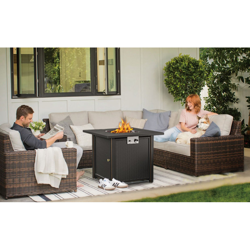 30" Anti Rust Coated Steel Propane Fire Pit Table