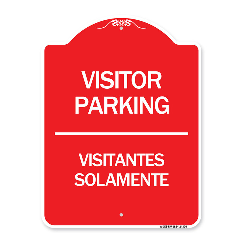 Enseigne Signmission Designer Series - Enseigne de parc de stationnement réservée aux visiteurs, visiteurs solantes / 24300