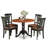 5 Piece Dinette Set for 4 Includes a Round Dining Room Table with Dropleaf and 4 Faux Leather Kitchen Dining Chairs, 42x42 Inch-919960883