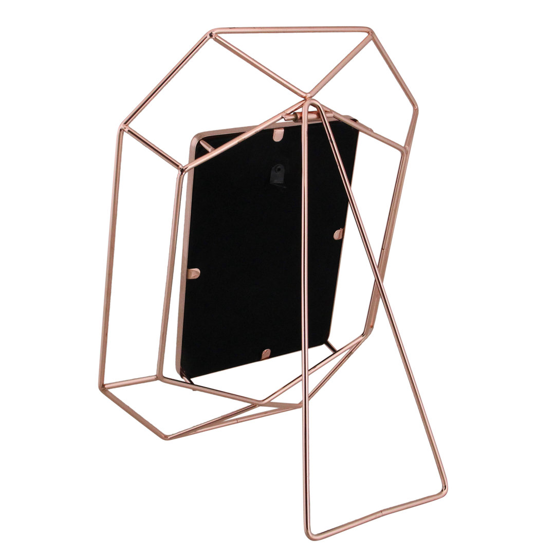 11" Contemporary Hexagonal 4" x 6" Photo Picture Frame - Rose Gold Northlight Seasonal
