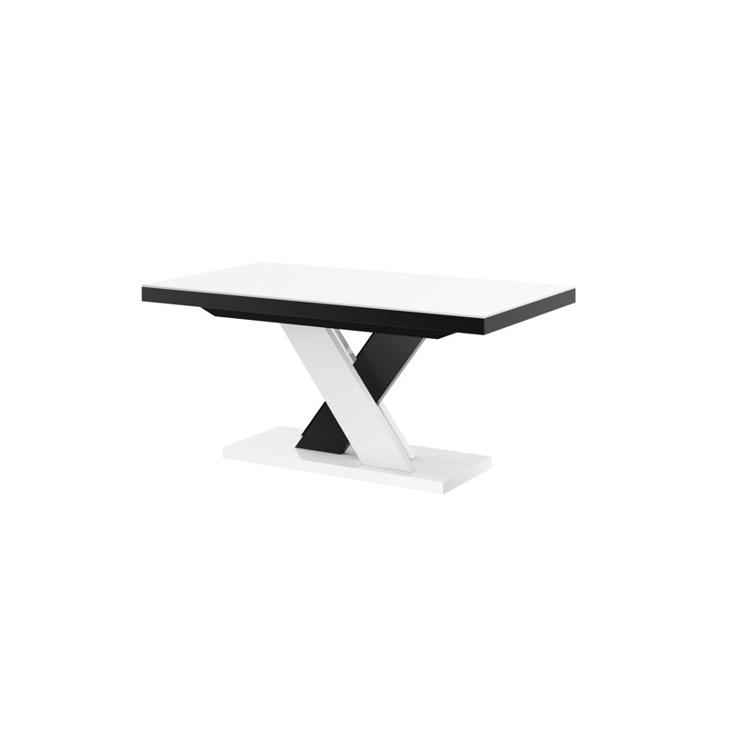 Danyar Extendable Dining Table, White, White/Black