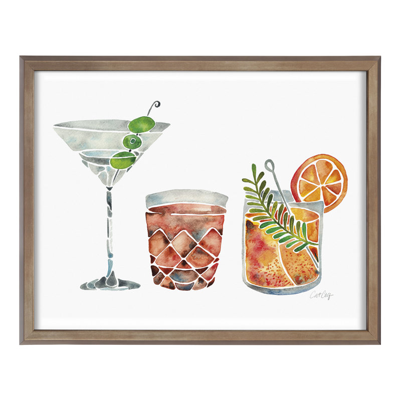Art mural en verre encadré "Classic Cocktail" par Cat Coquillette