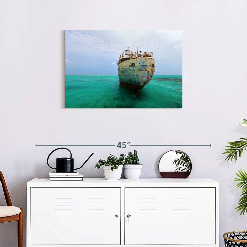 Mehar, vieux bateau dans les Caraïbes, H 20 po x l 30 po