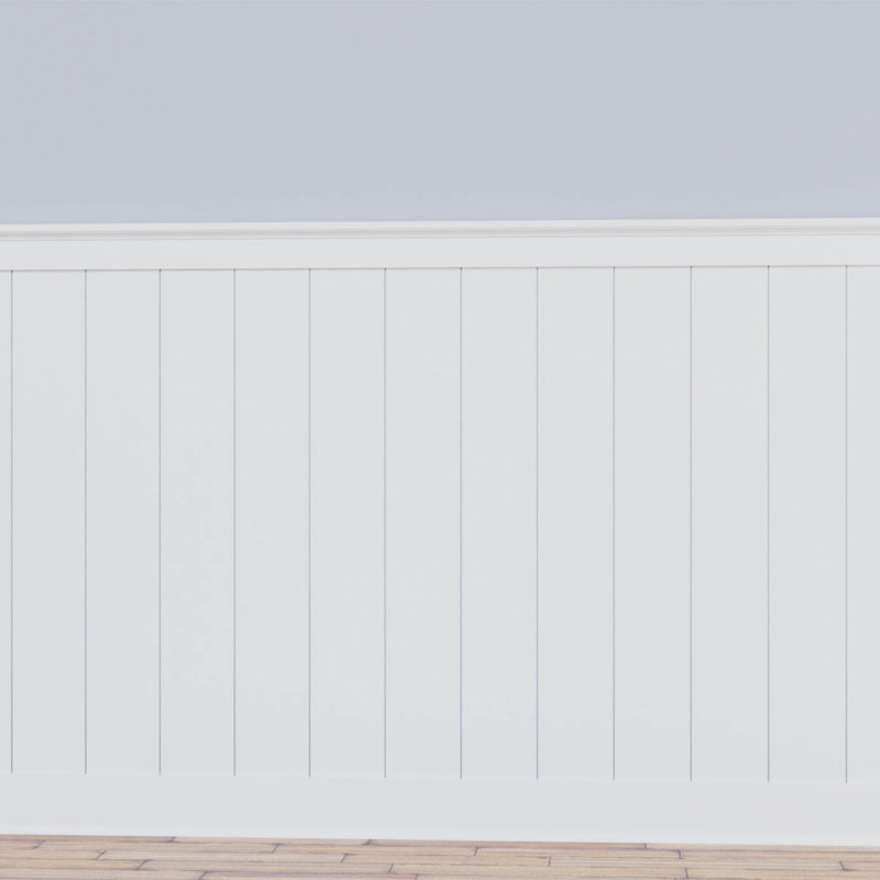 Deluxe Shiplap with a Nickel Gap 8' Length PVC Wainscoting Kit, 56"