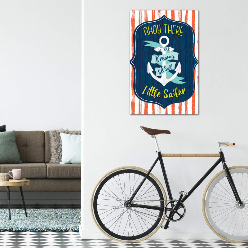 «Let's Sail Away II» par Sarah Callis - impression d'art graphique, H 60 po x l 40po x P 1,5 po, Toile tendue, Pas de tapis
