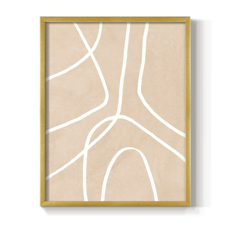 «Clean Contour III», reproduction encadrée - bois massif, Or, H 14 po x l 11 po