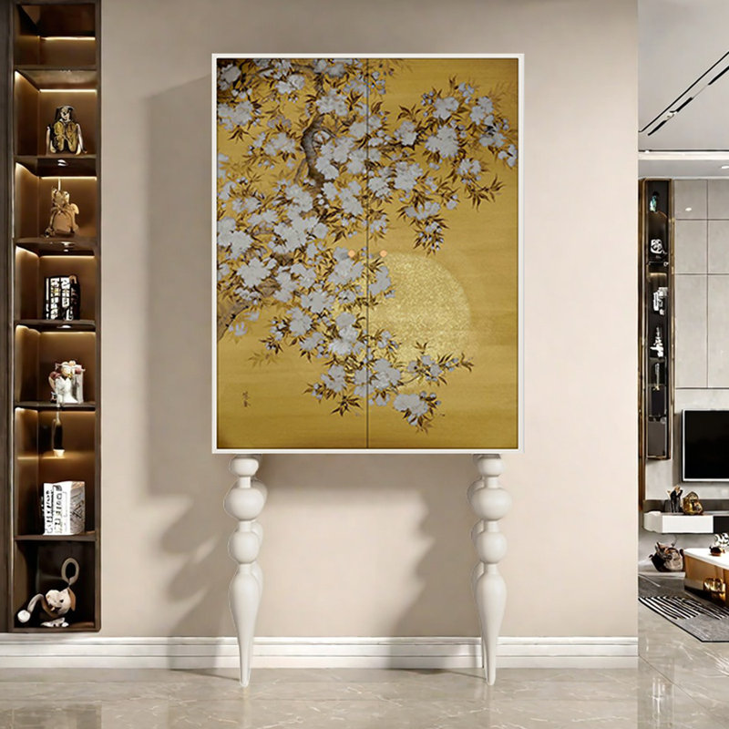 Modern Minimalist Double-Door Wardrobe, Yellow/Ivory White