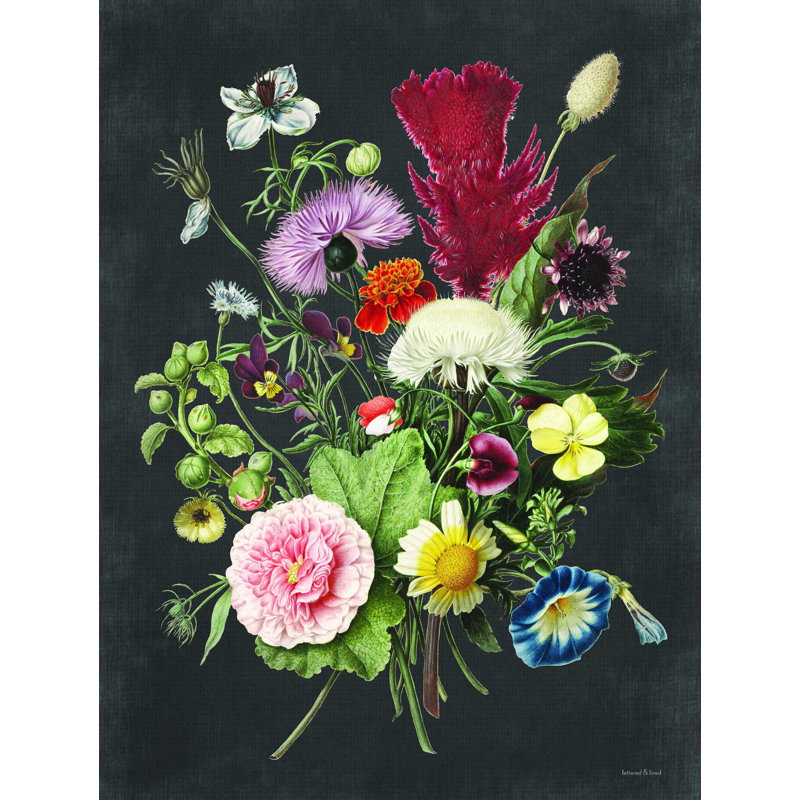 «Vintage Bouquet» par Lettered & Lined - impression sur toile tendue, L 12 po x H 16 po