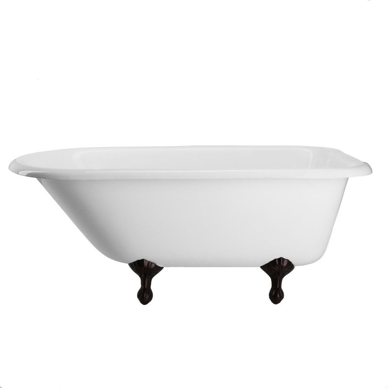Baignoire autoportante en fonte émaillée 57 po x 30 po avec robinet 57 po.