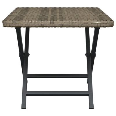 Arlmont & Co. Folding Table 17.7"X13.8"X12.6" Poly Rattan by Arlmont & Co.