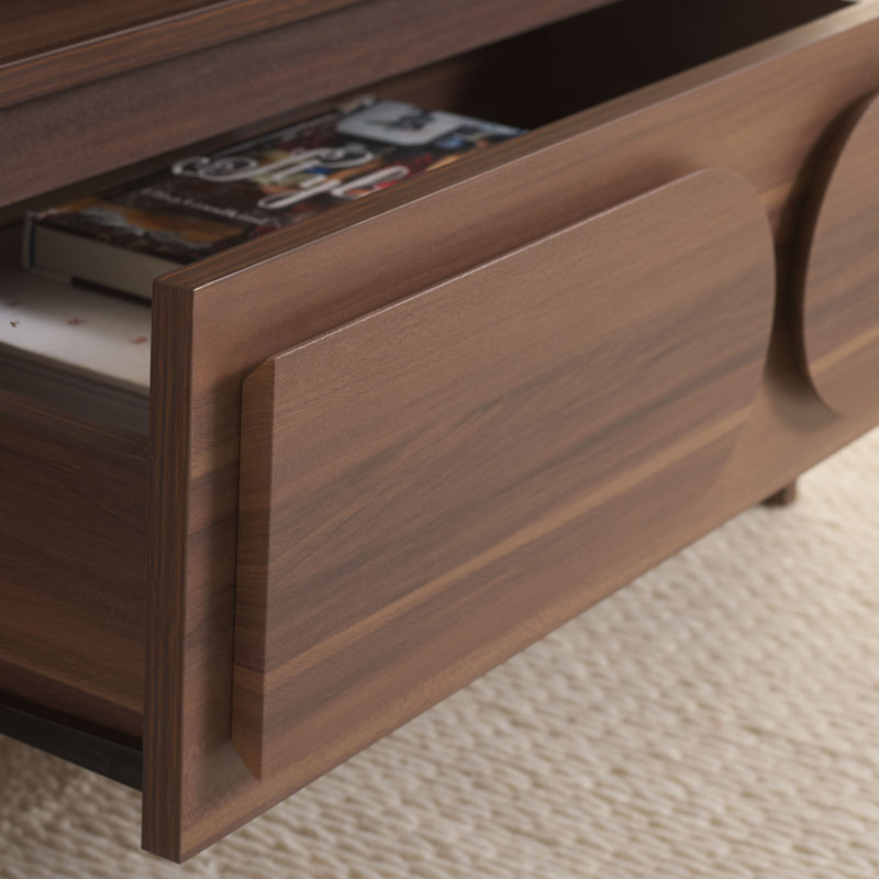 Maker 2 Drawer 2 Shelf Media Stand, Walnut