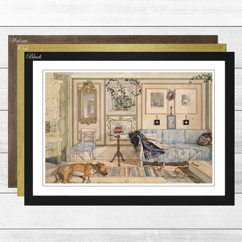 Carl Larsson - Single Picture Frame Print, Walnut
