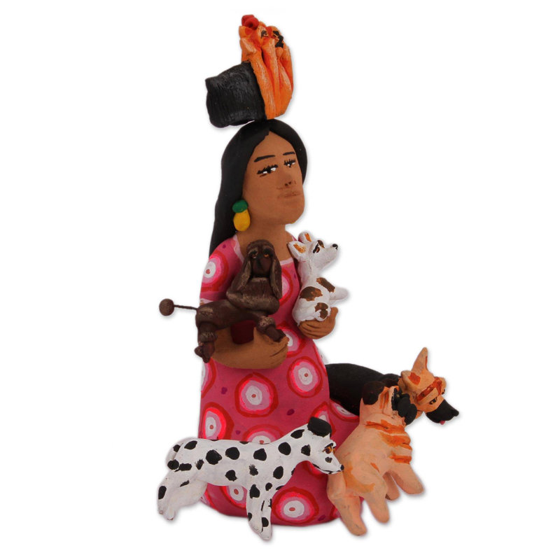 Figurine femme avec chiens Artesha