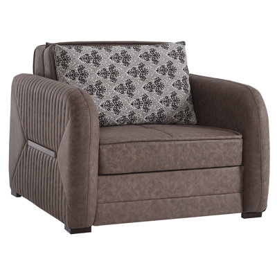 Annali Fabric Upholstered Convertible 3-in-1 Sleeper Arm Chair With Storage
