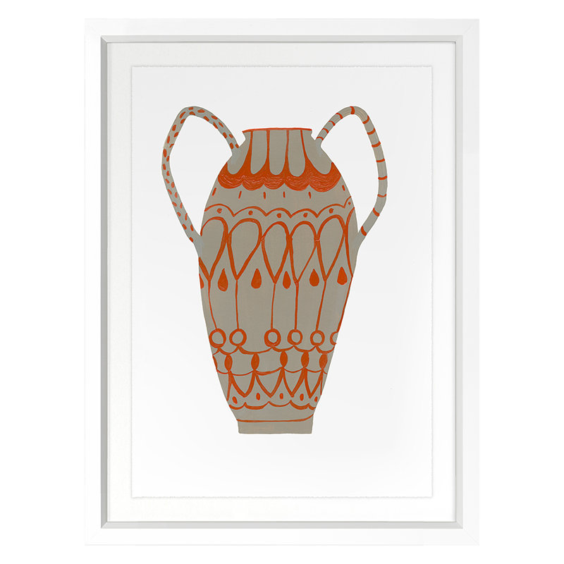 Vessel 6 Print by Jo Stearns, 34" H x 26" W x 1.25" D, White Framed