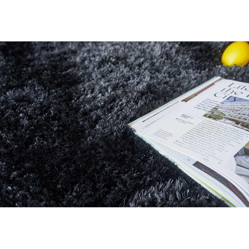 Sumo Shag Area Rug in Black, Rectangle 2' x 3'