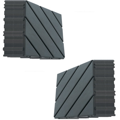12'' X 12'' Outdoor Interlocking Plastic Deck Tiles Set Of 54