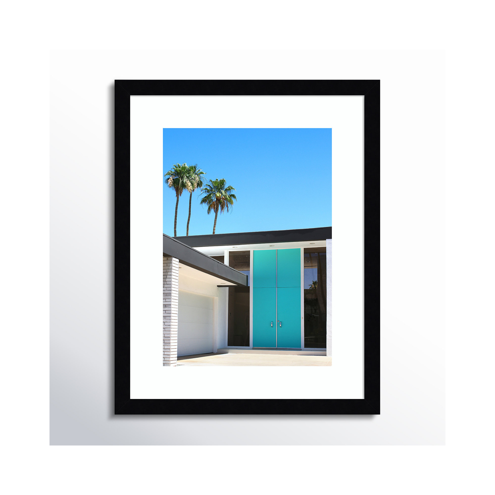 Palm Springs King by Rachel Dowd, Noir Black Framed, 19.38" H x 15.38" W x 0.875" D
