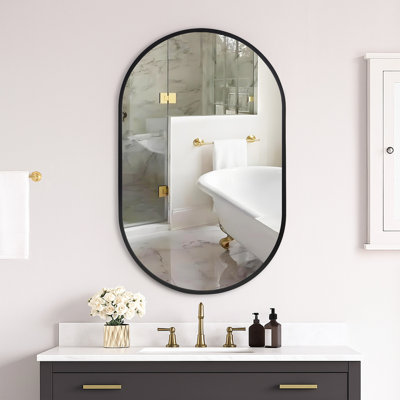 Metal Framed Oval Wall Mirror
