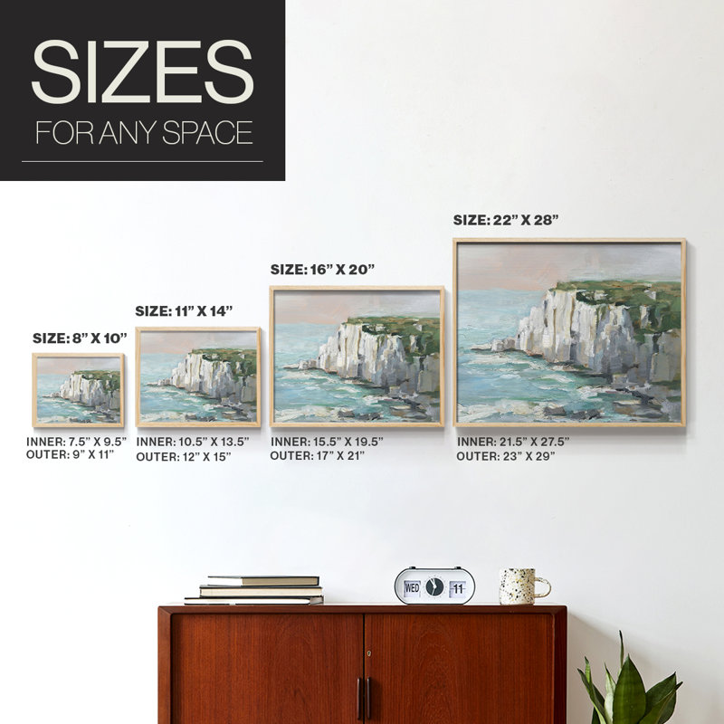 Falaises de la mer blanche II - reproduction encadrée - réaménageable, H 8 po x l 10 po, Naturel