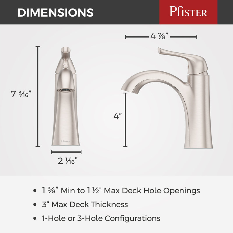 Willa Single Hole Bathroom Faucet with Drain Assembly, Spot Defense Brushed Nickel