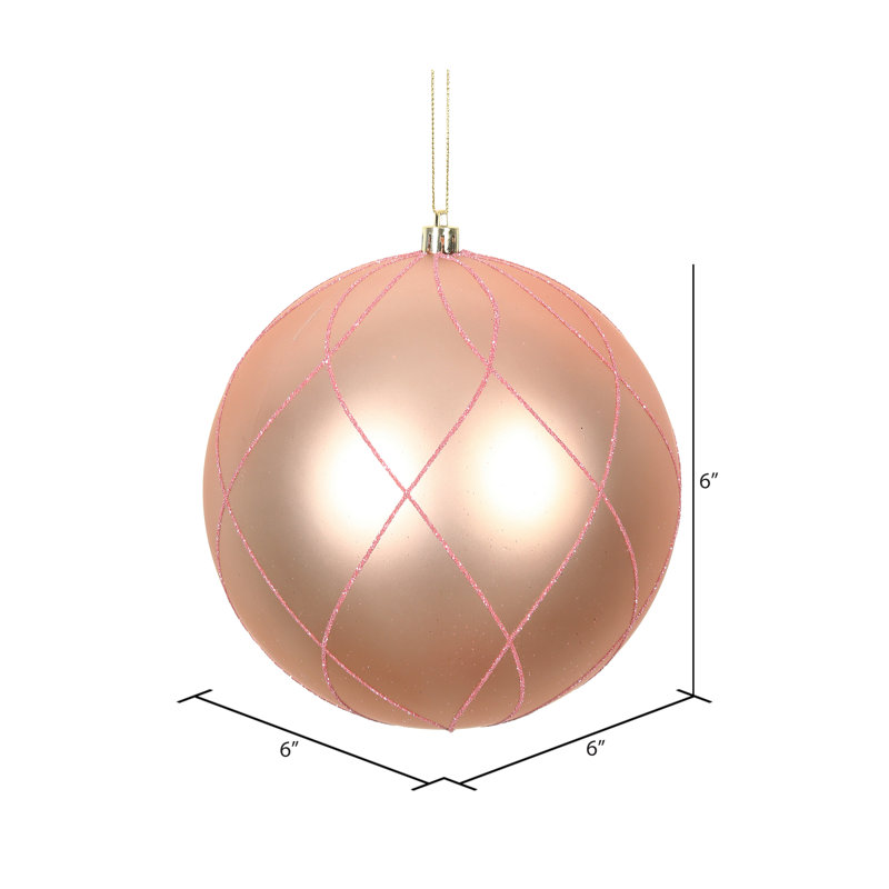 Ornement boule 6 po mat et scintillant, Or rose