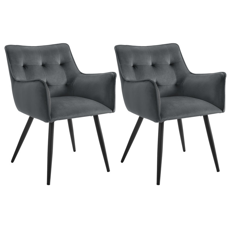 Paulinus Velvet Armchair, Dark Grey