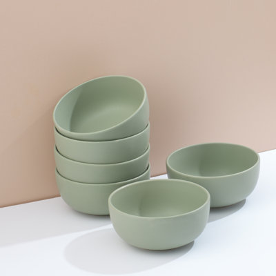 JoyJolt Mesa 6pc Stoneware Soup Bowl set