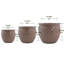 Ensemble de 3 pots de fleurs décoratifs pour l'extérieur 15 "en céramique avec pot de drainage