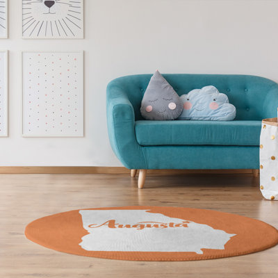 Tapis de zone orange en poly-chenille augusta georgia