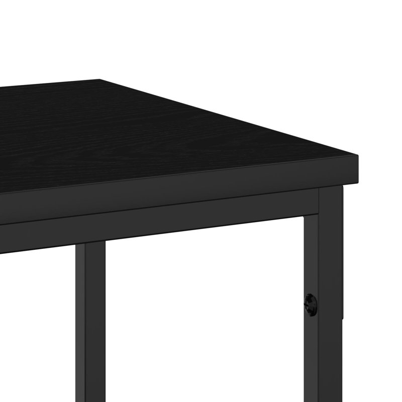 Console Table 200X30x75 Cm Engineered Wood And Steel, 75cm H x 200cm W x 30cm D, Black Oak