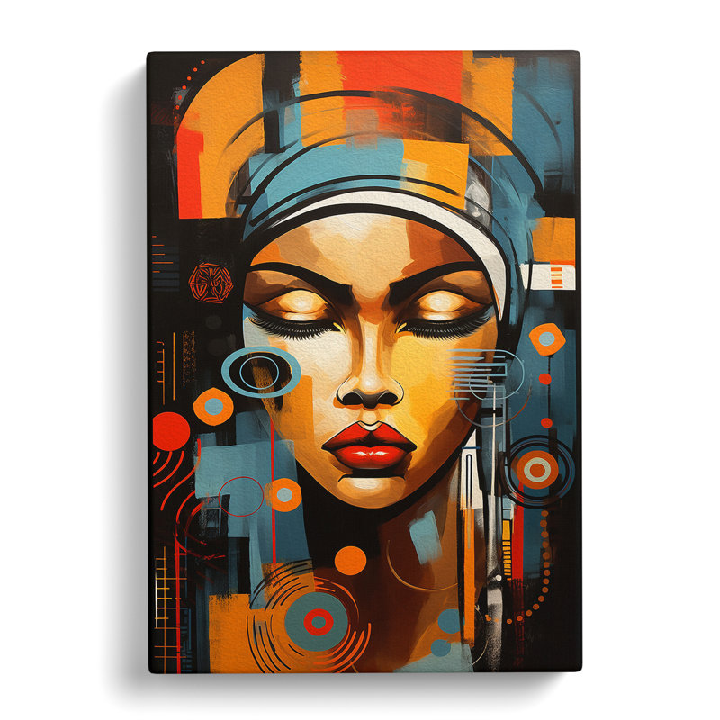 African Woman Abstract - Print on Canvas, 60cm H x 40cm W x 3cm D