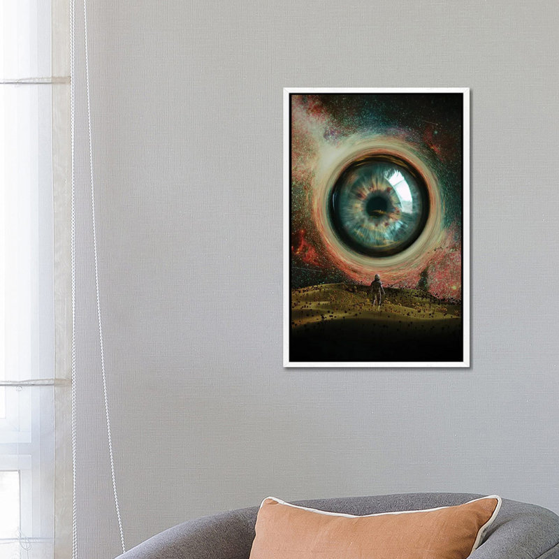 E Y E by Nicebleed - Print on Canvas, White Framed, 66.04cm H x 45.72cm W x 3.81cm D