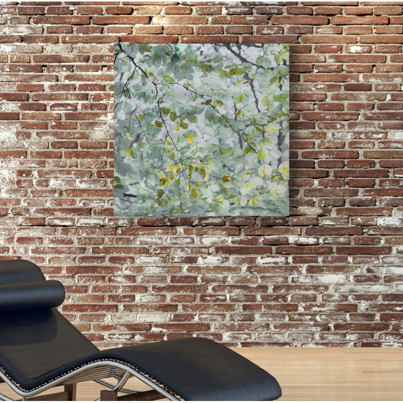 « danse leaves », peinture, H 10 po x l 10 po x p 1,5 po, Toile tendue