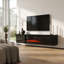 Meuble télé moderne 72 po avec foyer électrique Aiyanah, finition ultrabrillante, fixation murale-466522280